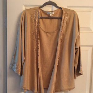 COLDWATER CREEK SWEATER LONG SLEEVE BEIGE 2X